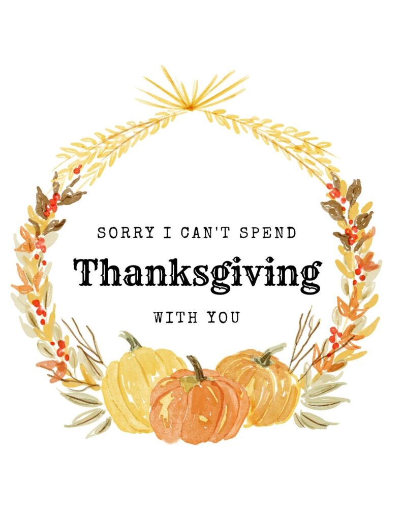 Thanksgiving Card - Sorry I Can't Spend Thanksgiving With You