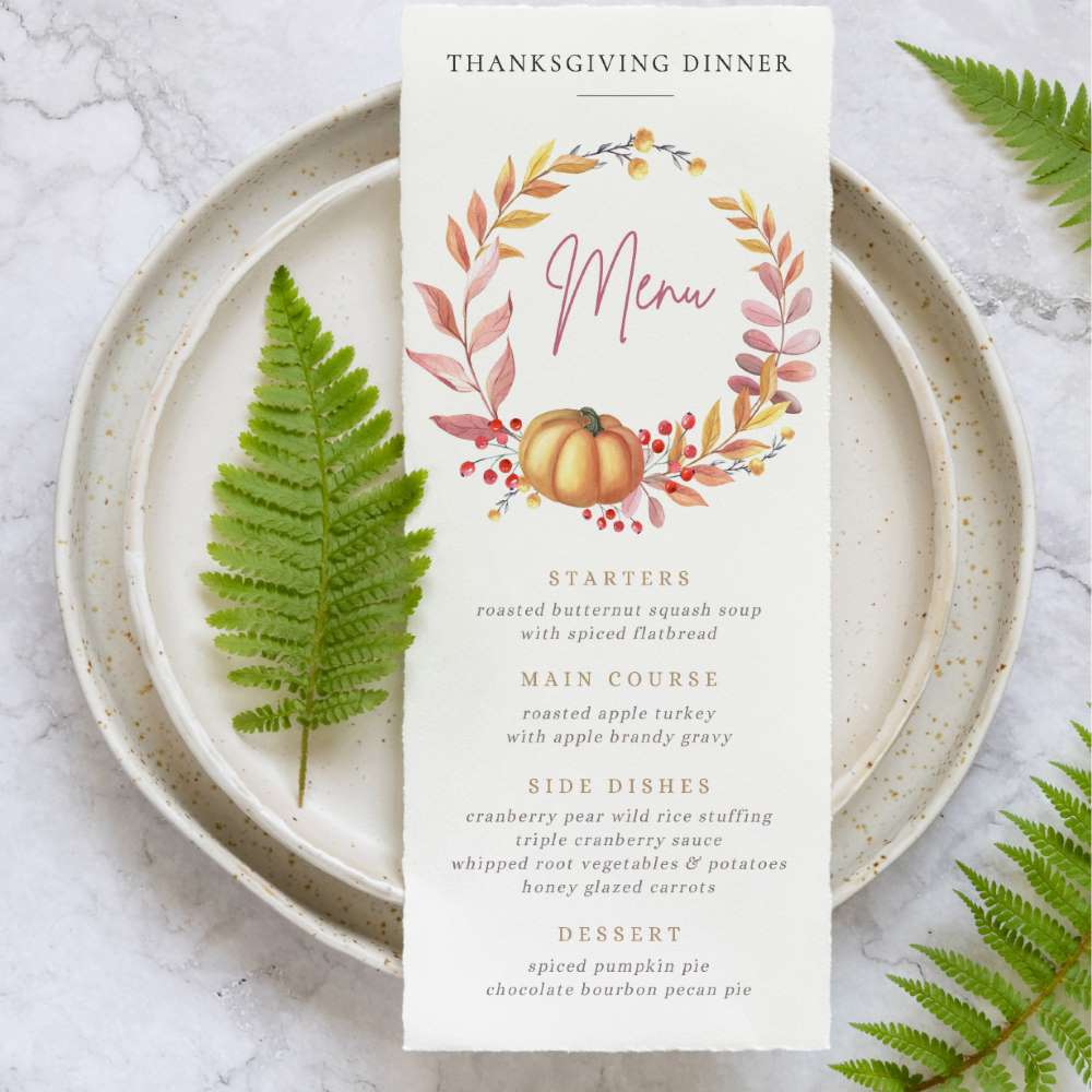 Thanksgiving Day Menu Template