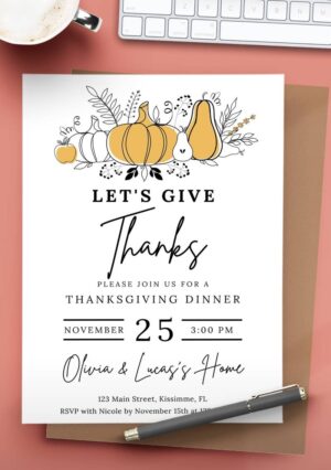 Thanksgiving Invitations - Customize &amp; Print For Free - World of Printables
