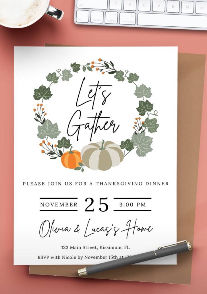 Thanksgiving Invitation Card