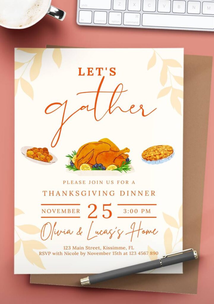 Thanksgiving Invitation Fall Party