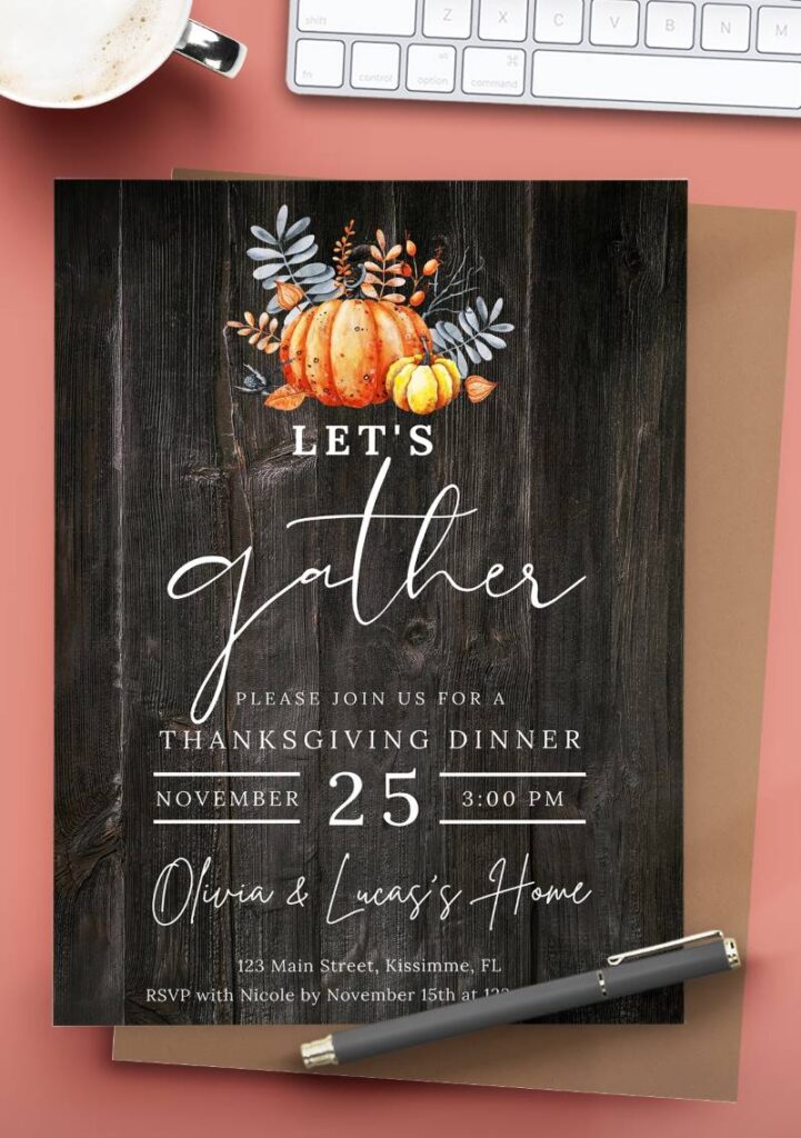 Thanksgiving Invitations Customize & Print For Free World of Printables