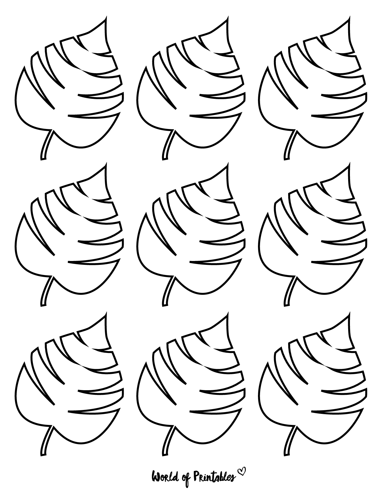 Tropical Rainforest Leaves Template