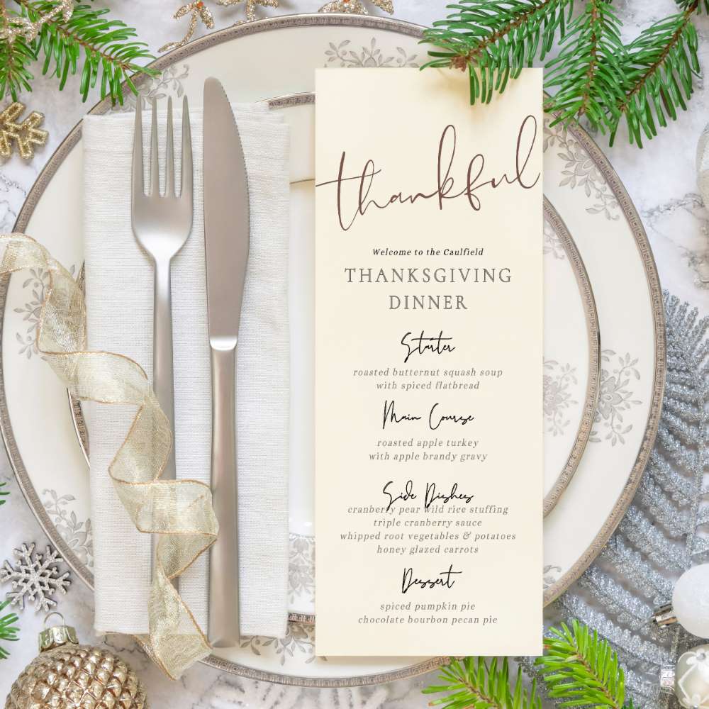 thanksgiving dinner menu template