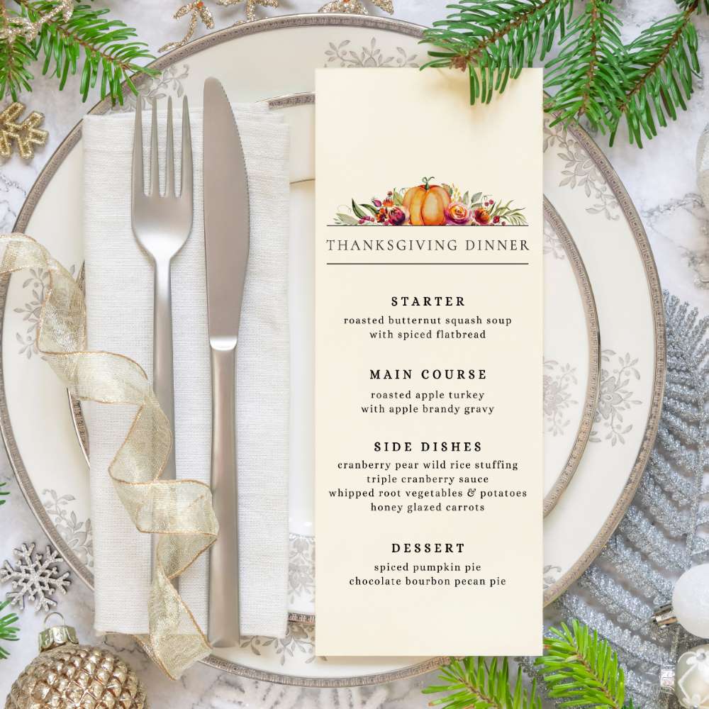 free thanksgiving menu template