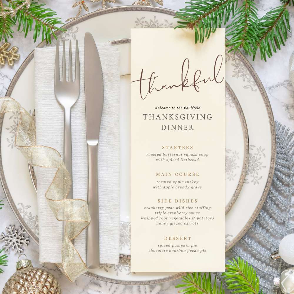 stylish thanksgiving menu template