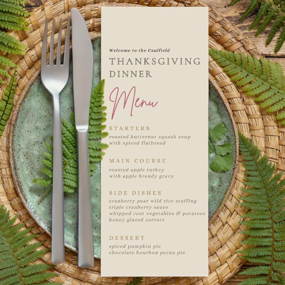 thanksgiving dinner menu template