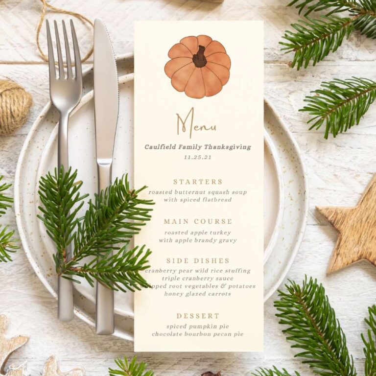 Thanksgiving Menu Template - 28 Styles to Customize &amp; Print For Free