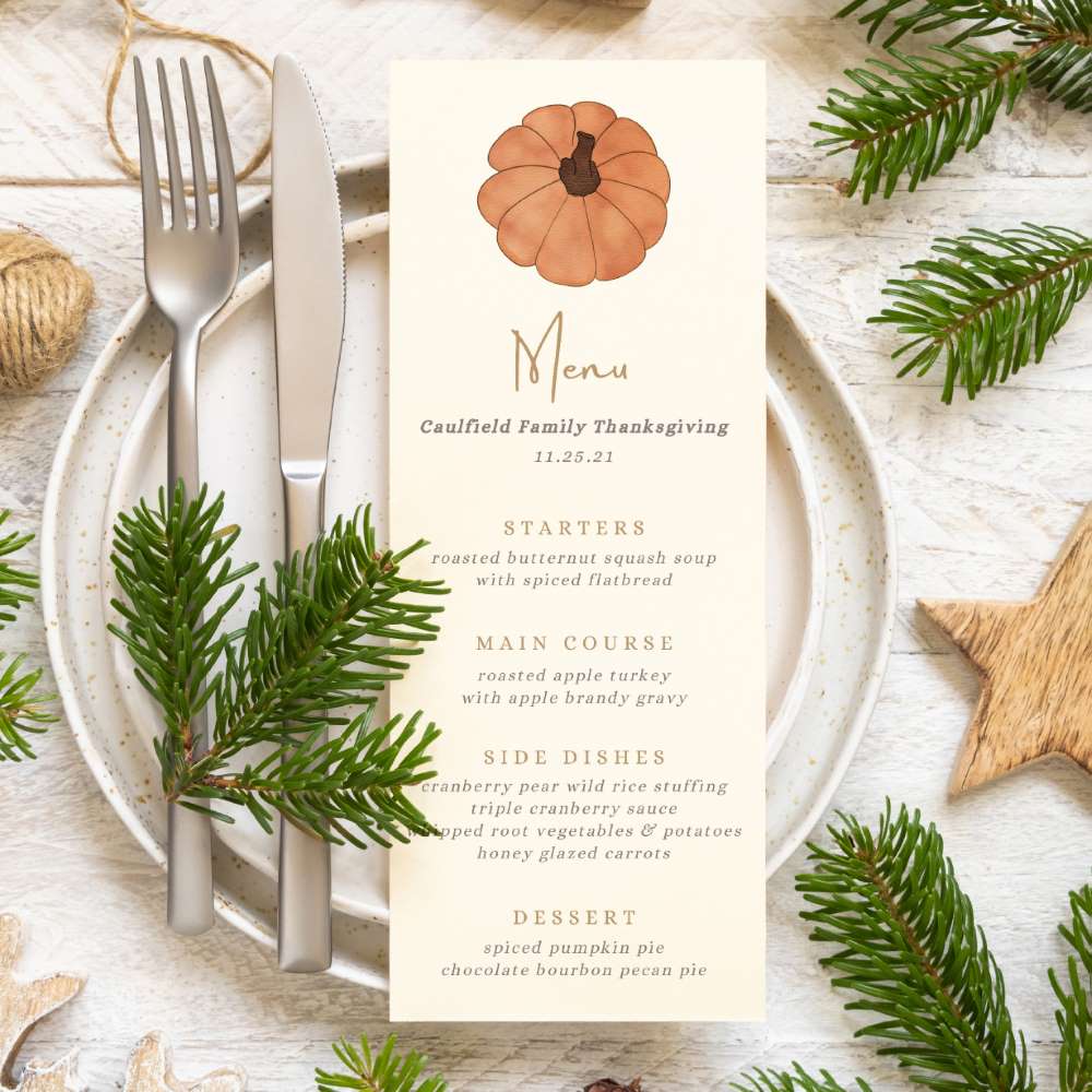 thanksgiving menu templates