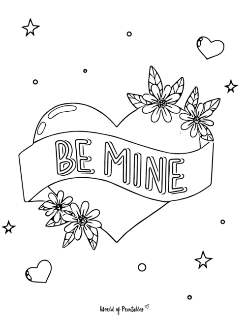Be Mine Valentines Day Coloring Page