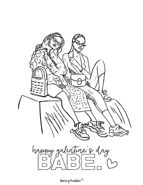 Galentines Day Coloring Page