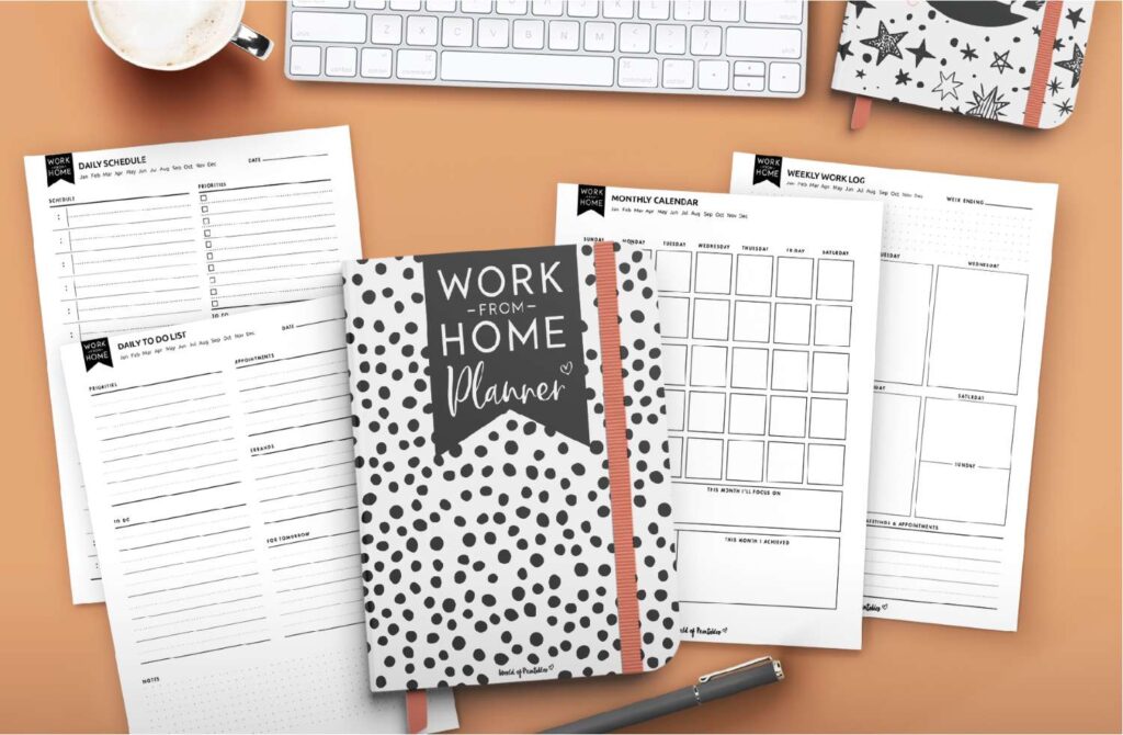 Get your free printable work from home planner