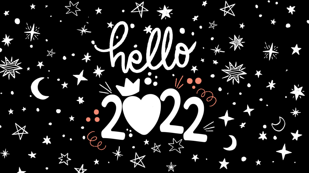 Hello 2022 Black Pattern Background Wallpaper