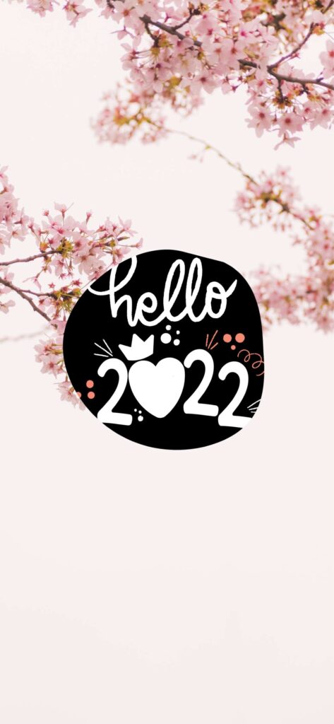 Hello 2022 Cherry Blossom Aesthetic Wallpaper