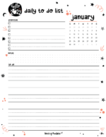 Free Cute January Calendar & Planner Printable Set - World of Printables