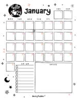 Free Cute January Calendar & Planner Printable Set - World of Printables