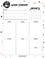 Free Cute January Calendar & Planner Printable Set - World of Printables