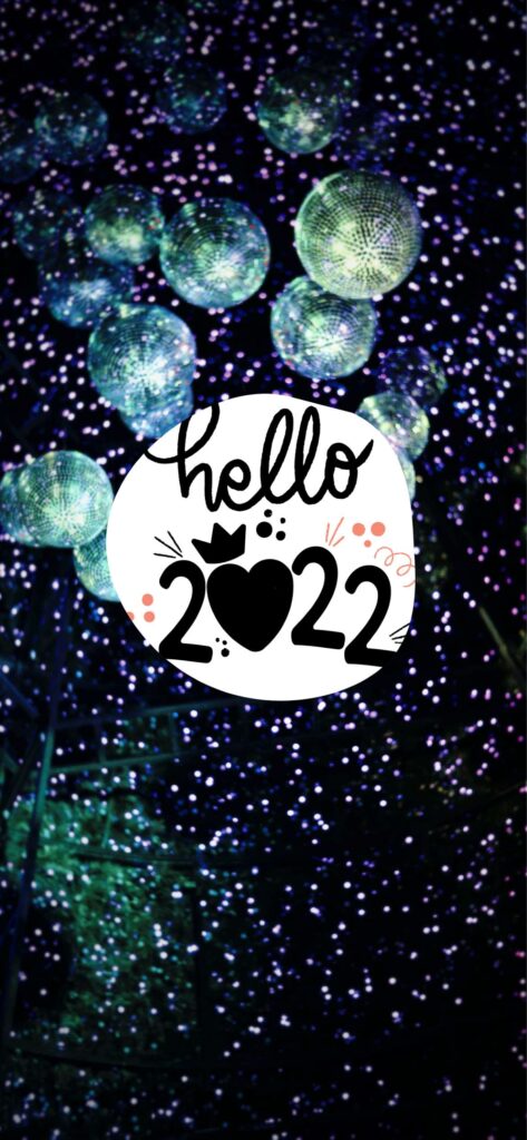 Hello 2022 Disco Balls Aesthetic Wallpaper