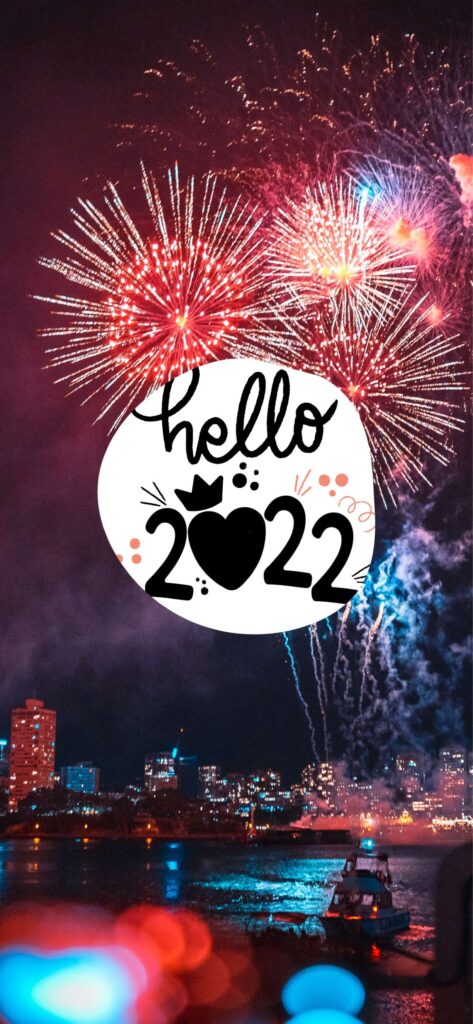 Hello 2022 Fireworks Aesthetic Wallpaper