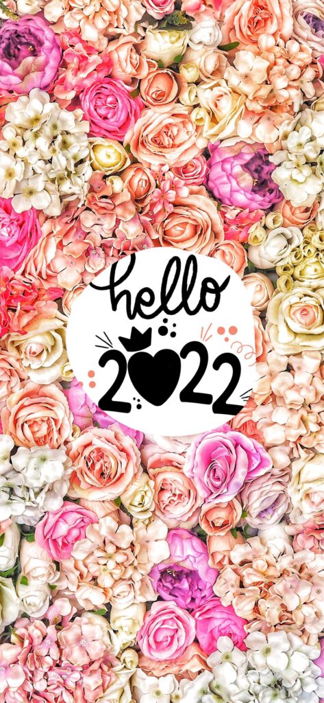 Hello 2022 Pretty Florals Aesthetic Wallpaper