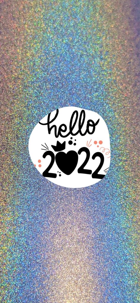 Hello 2022 Pretty Glitter Aesthetic Wallpaper