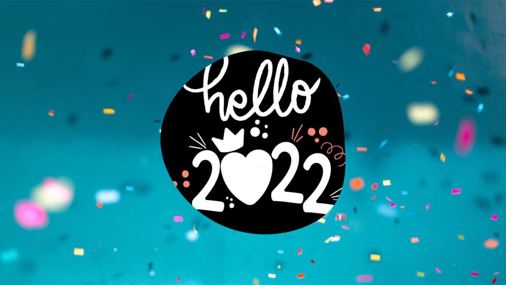 Hello 2022 Wallpaper - Blue Confetti