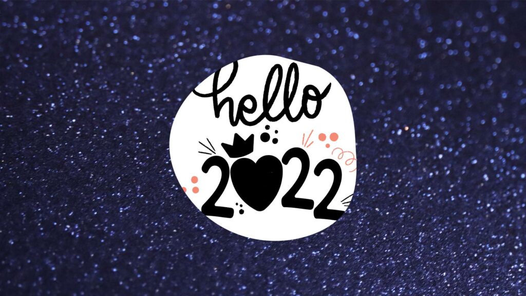 Hello 2022 Wallpaper - Blue Glitter