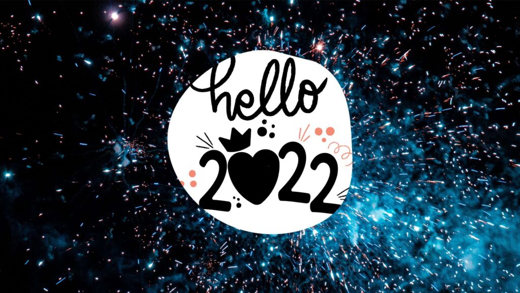 Hello 2022 Wallpaper - Blue Sparkle