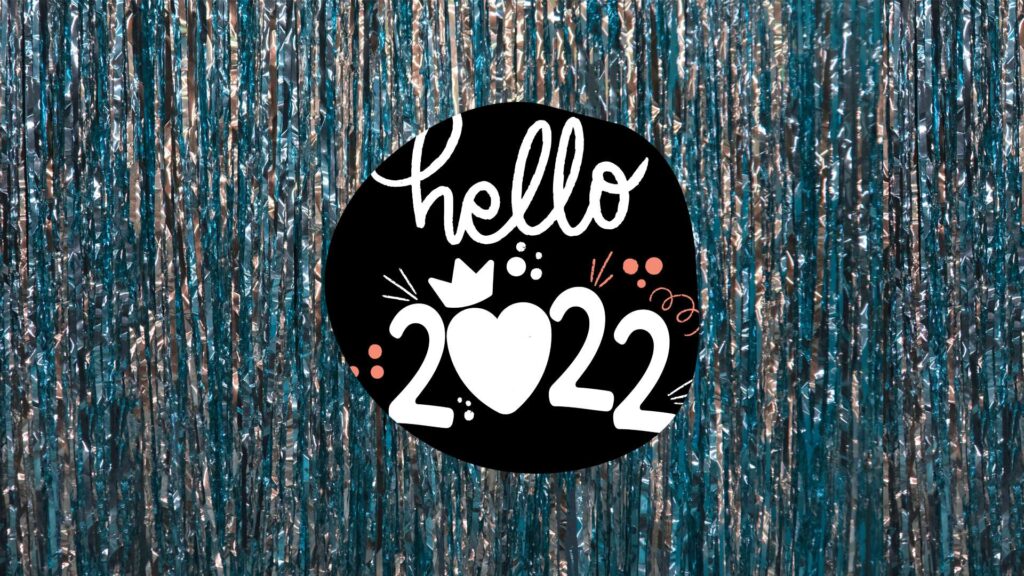 Hello 2022 Wallpaper - Blue Tinsel