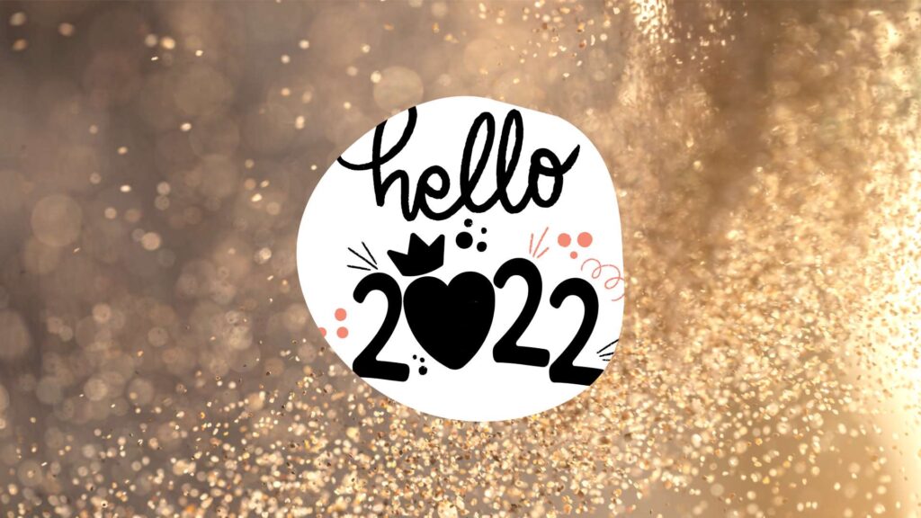 Hello 2022 Wallpaper - Gold Glitter