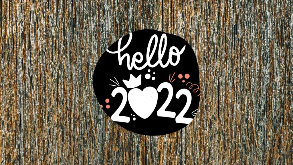 Hello 2022 Wallpaper - Gold Tinsel