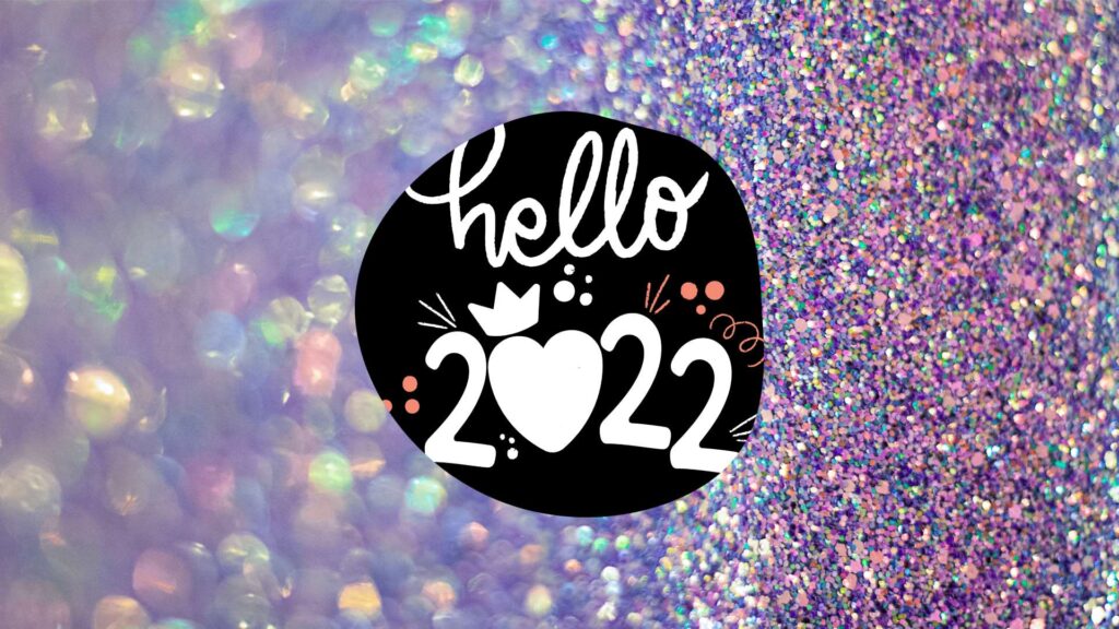 Hello 2022 Wallpaper - Purple Glitter