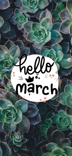 Hello March Botanical Wallpaper