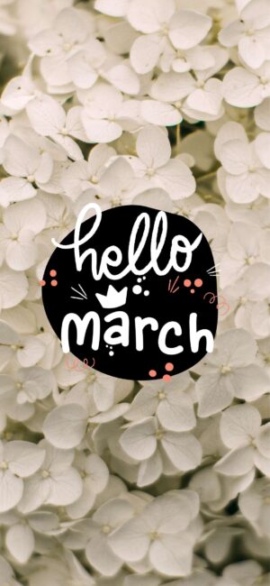 Hello March Simple Floral Wallpaper
