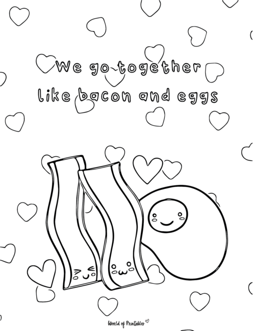 Kawaii Valentines Day Coloring Page