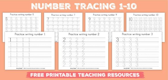 Number Tracing 1 to 10