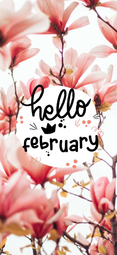 Pink Floral Wallpaper Hello February