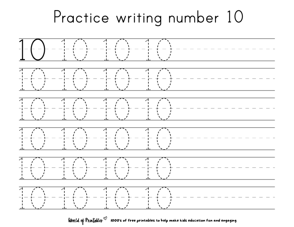 Practice number 10 worksheet