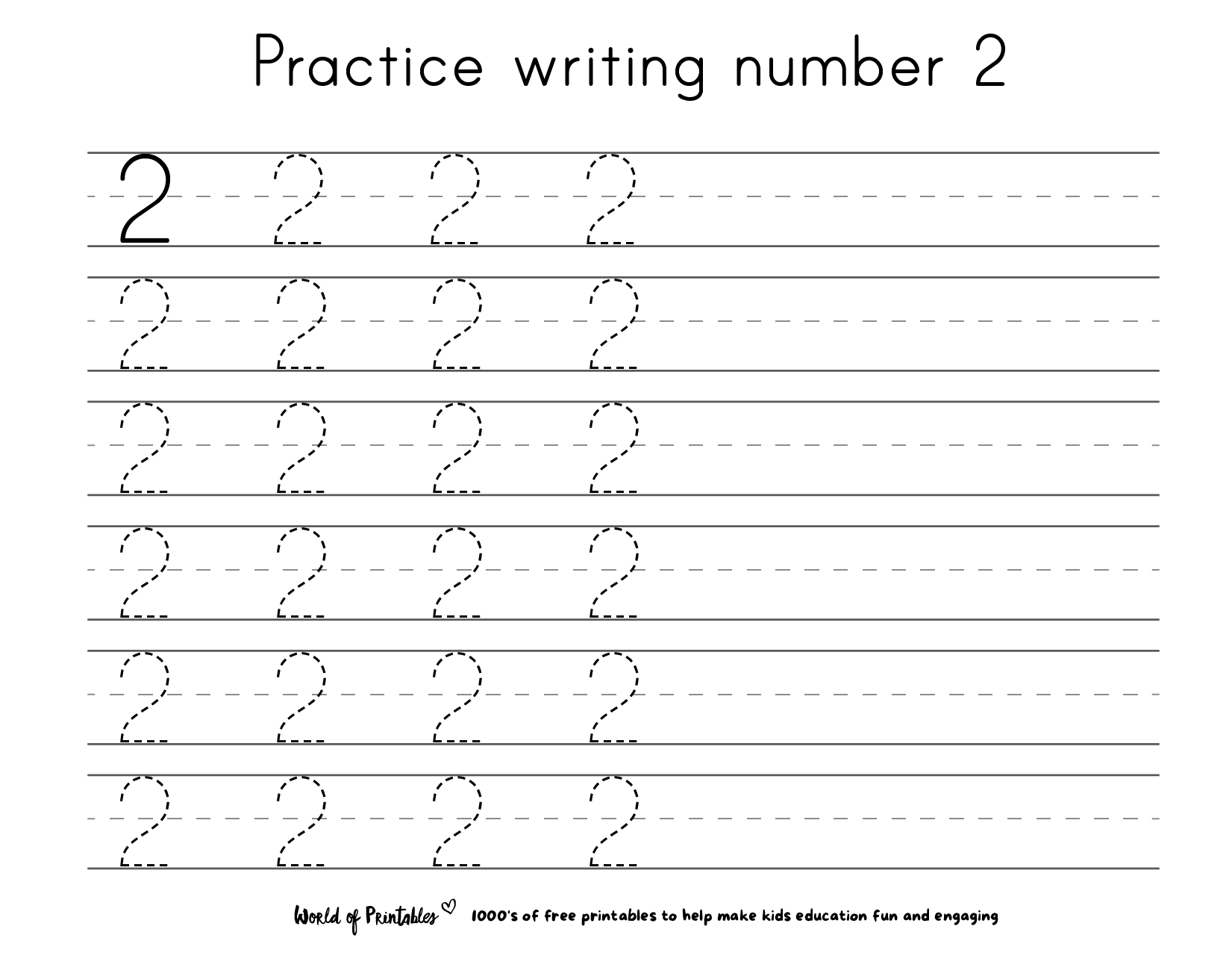 Free Printable Worksheets for Kids - Tracing Numbers 1-20 Worksheets