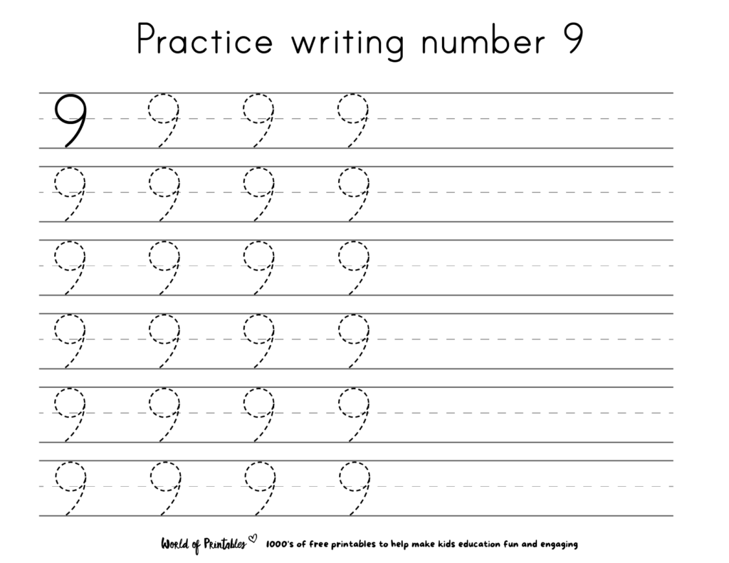 Practice number 9 worksheet