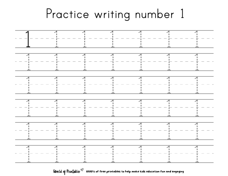 Tracing Numbers 1 to 20 Printable Worksheets - World of Printables