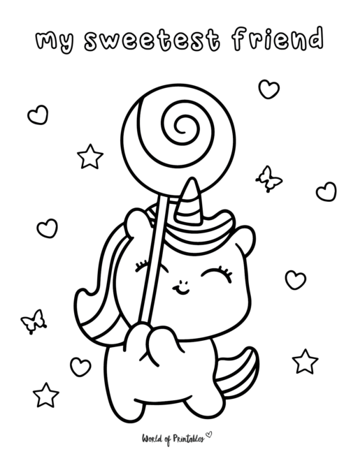 Sweet Valentines Day Coloring Page