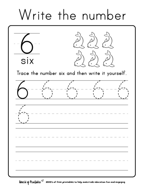 number tracing 6