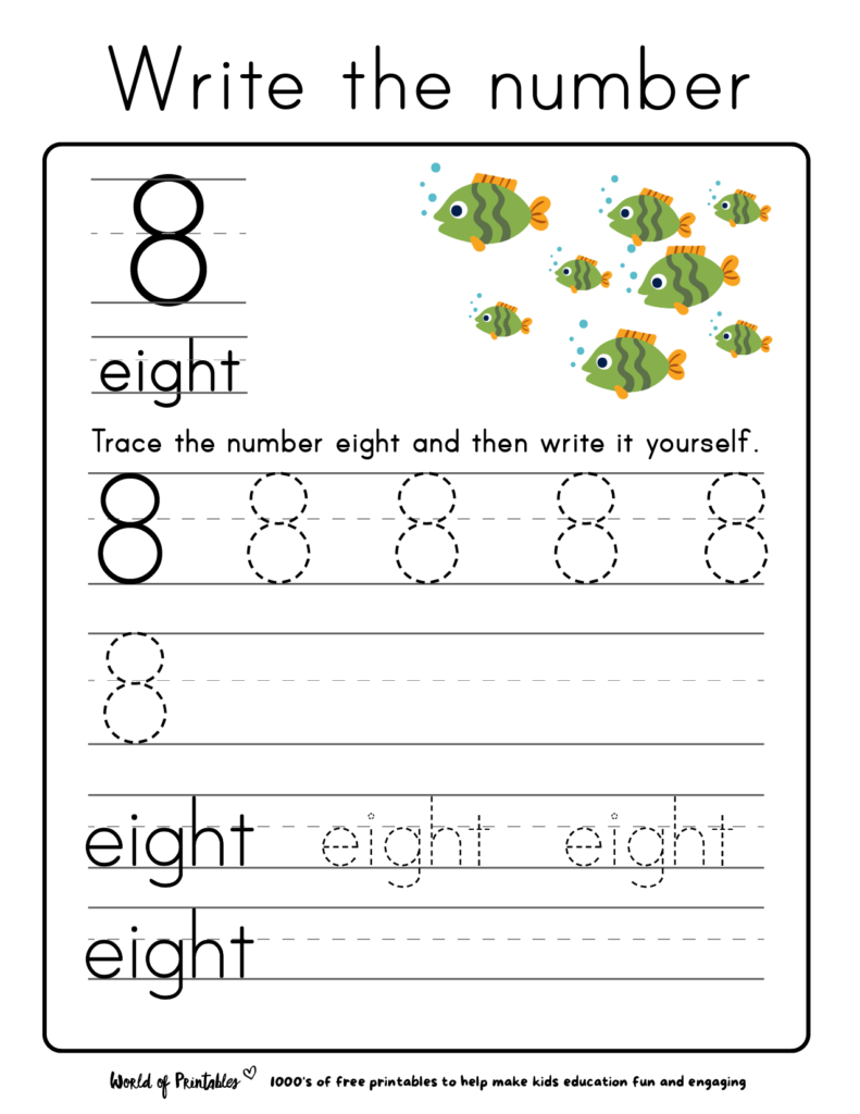 Number Tracing | 165 Free Printable Worksheets