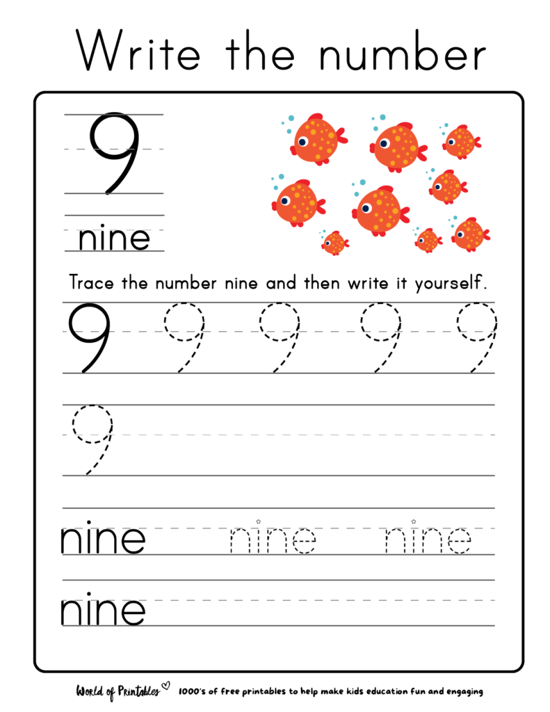 Number Tracing | 165 Free Printable Worksheets