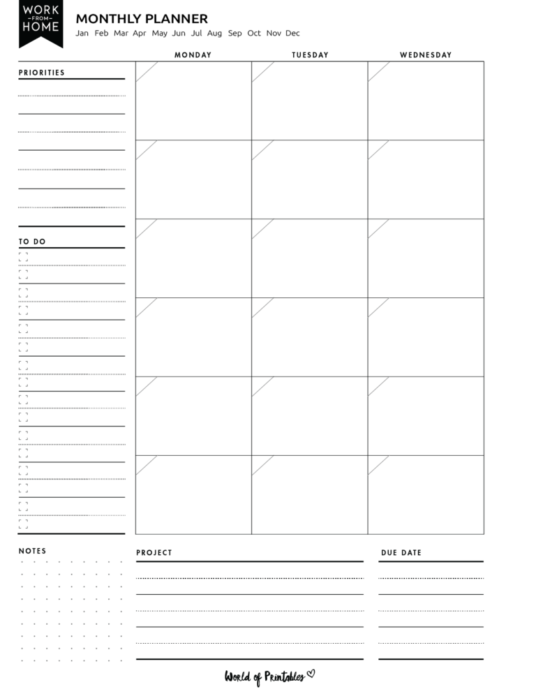 Work From Home Planner