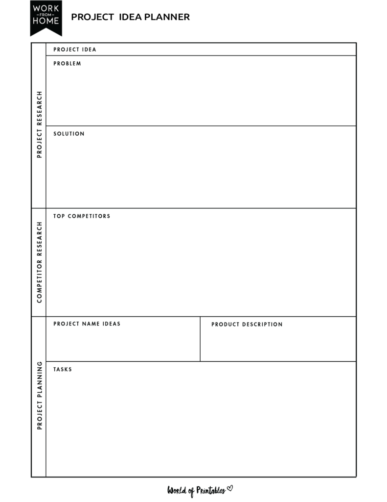 Work From Home Planner_Project Idea Planner
