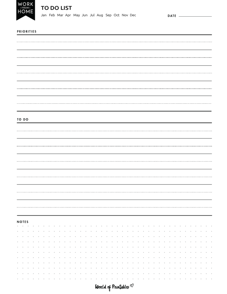 Work From Home Planner_To Do List