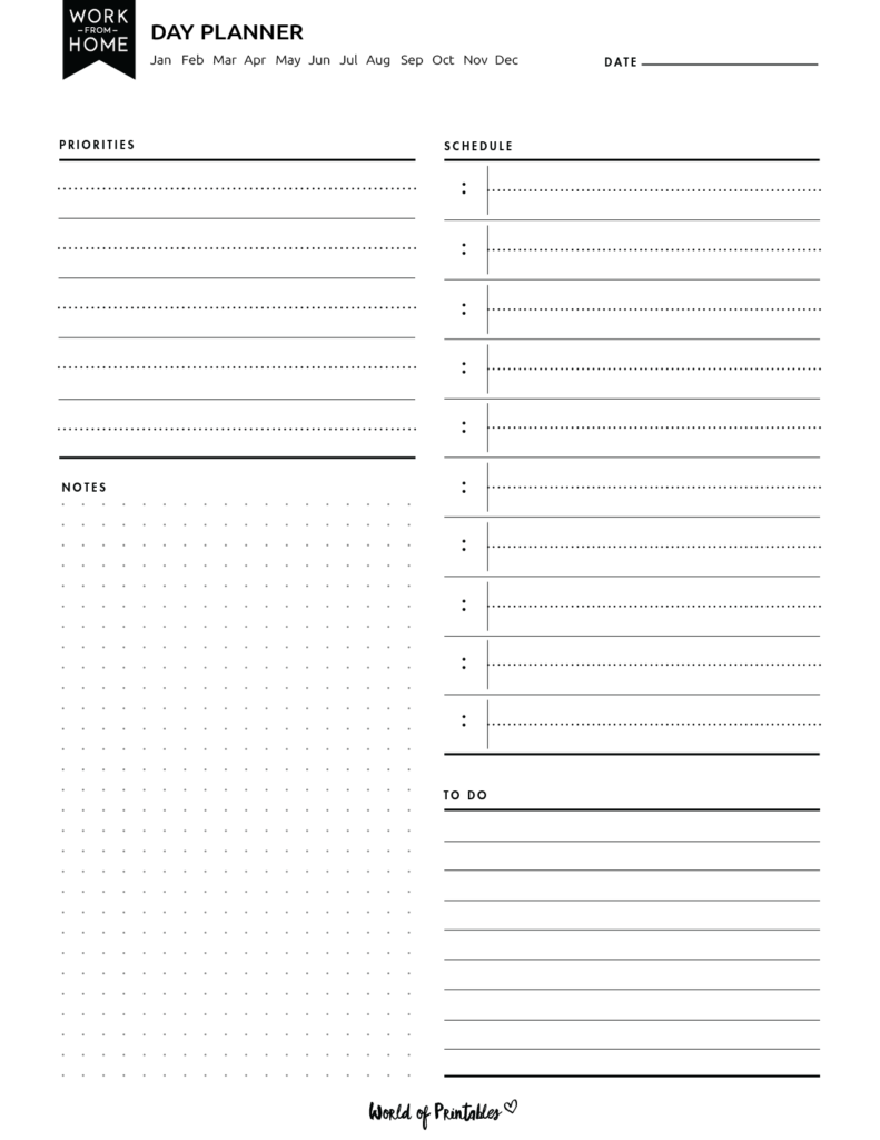 Work From Home Planner Day Planner