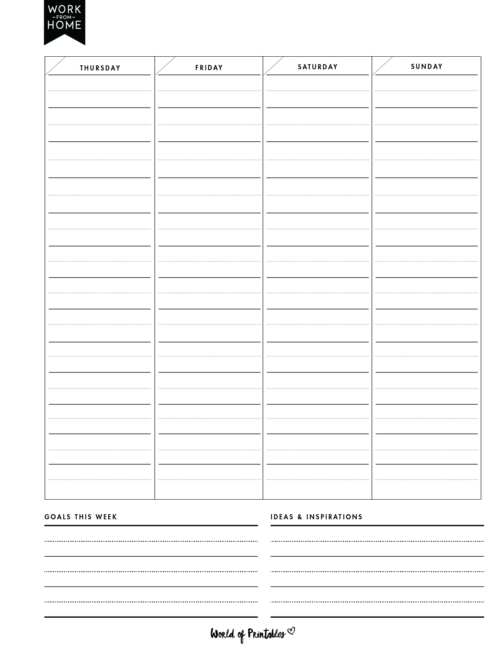 Work From Home Planner